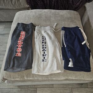 Lot Of 3 Athletic Shorts - Charcoal, Light Gray, Navy Sweat Pant Material